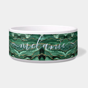 Écuelle Agate Green Gold Parties scintillant Geode Marbre