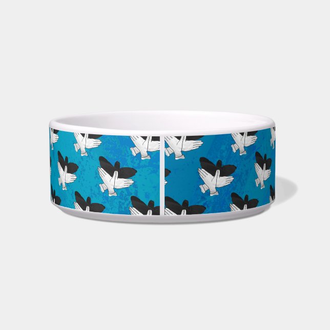 Écuelle Aigle ombragé sur bleu (Dos)