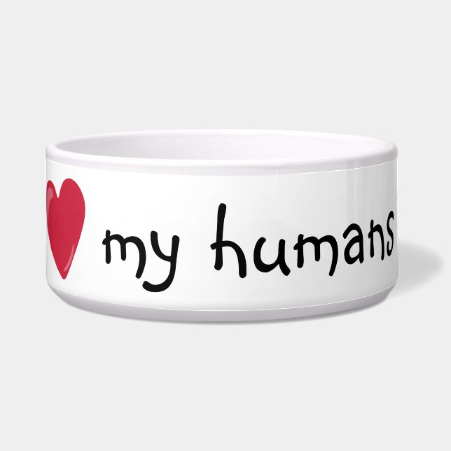 Écuelle Aimez mes humains Alimentation Drôle Humour chien  (Devant)