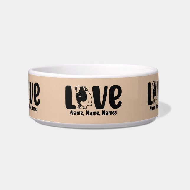 Écuelle Ajouter des noms ou du texte, Guinée Pig LOVE sur (Devant)