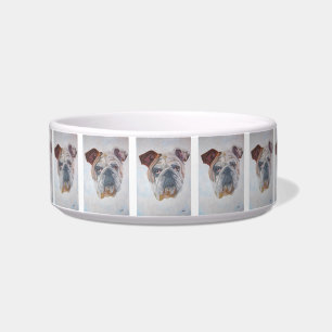 Écuelle American Bulldog Artistique Portrait pour animaux 