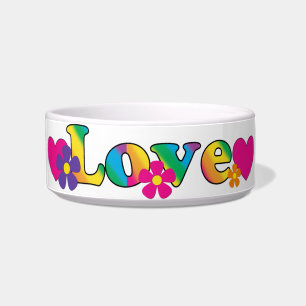Écuelle Amour et conception hippie lumineuse des couleurs