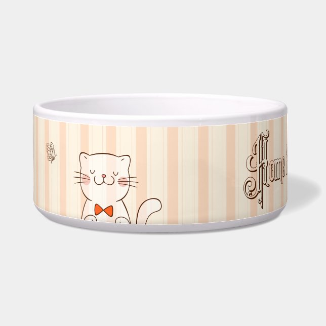 Écuelle Amoureux des chats citation rayée céramique poêle  (Gauche)