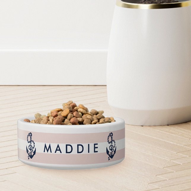 Écuelle Ancre de bande rose marine personnalisée (Créateur téléchargé)