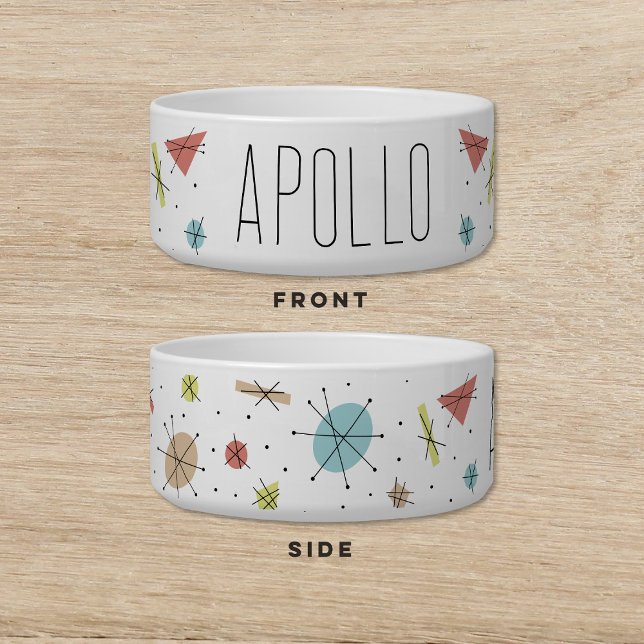 Écuelle Animal de chat de chien rétro de l'ère atomique (Créateur téléchargé)