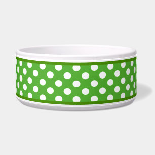 Écuelle Apple Green Polka Motif en céramique bol de chien