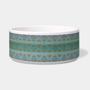 Écuelle Aqua Ombre, Motif du sud-ouest, Ceramic Pet Bowl