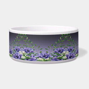 Écuelle Aquarelle Fleurs violettes en céramique Pet Bowl