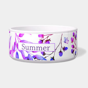 Écuelle Aquarelle fleurs violettes et papillons mignons