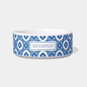 Écuelle Aquarelle Florale Bleue et Blanc Monogramme Parisi