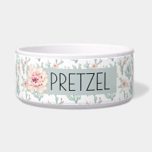 Aquarelle Florale Cactus Pet Dish Bowl