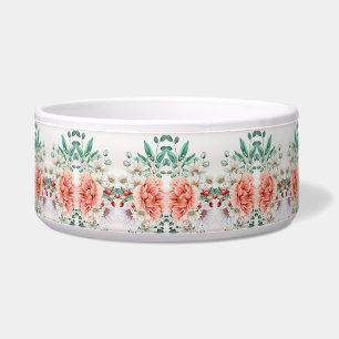 Écuelle Aquarelle Peony Flower Céramique Pet Bowl
