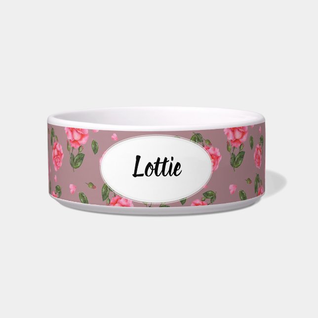 Écuelle Aquarelle rose rose illustration botanique (Devant)