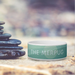 Écuelle Aquarelle Turquoise mignonne Nom du chien personna