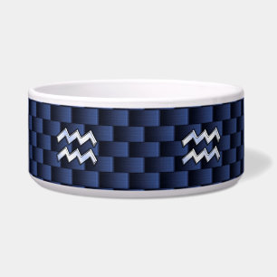Écuelle Aquarius Zodiac Sign on Royal Blue Carbon Fiber