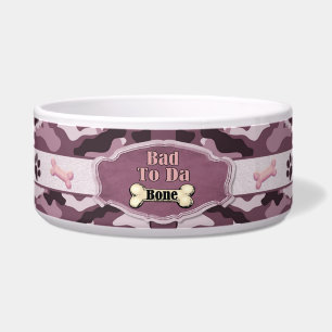 Écuelle Bad To Da Bone 2 Plat De Chien Camo - Personnalise