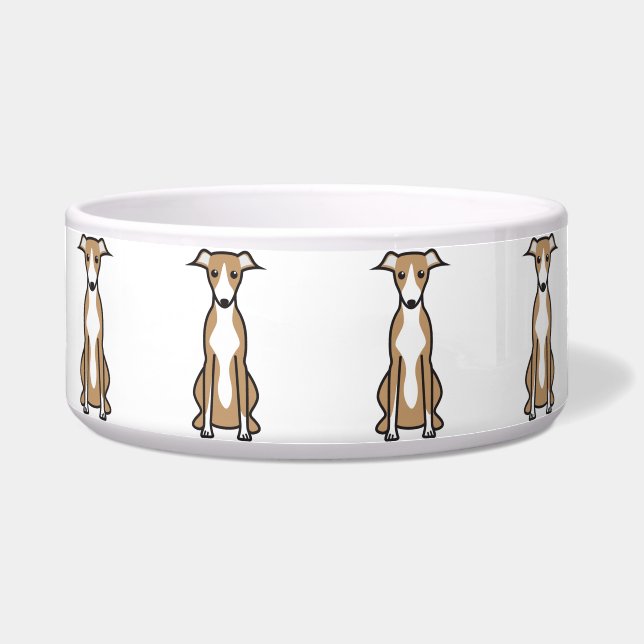 Écuelle Bande dessinée de chien de whippet (Devant)