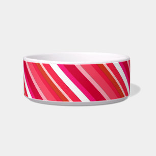 Écuelle Bandes de bonbons en couches - rouge, rose et blan