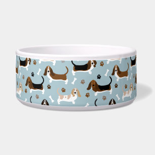 Écuelle Basset Hound Dog Bones and Paws Bowl