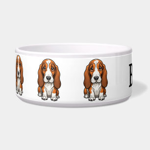 Écuelle Basset Hound Personnalisé de Dessin Animé Mignon
