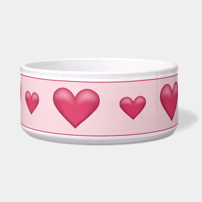 Écuelle Beau Coeurs roses de la Saint-Valentin (Devant)