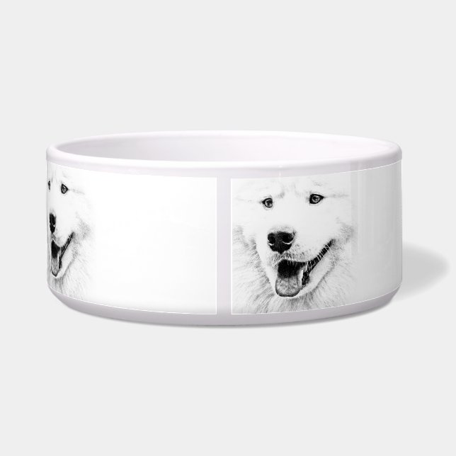 Écuelle Bel art de chien de Samoyed (Dos)
