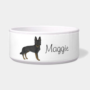 Écuelle Berger Allemand Bi-Noir Chien Mignon Avec Nom Pers