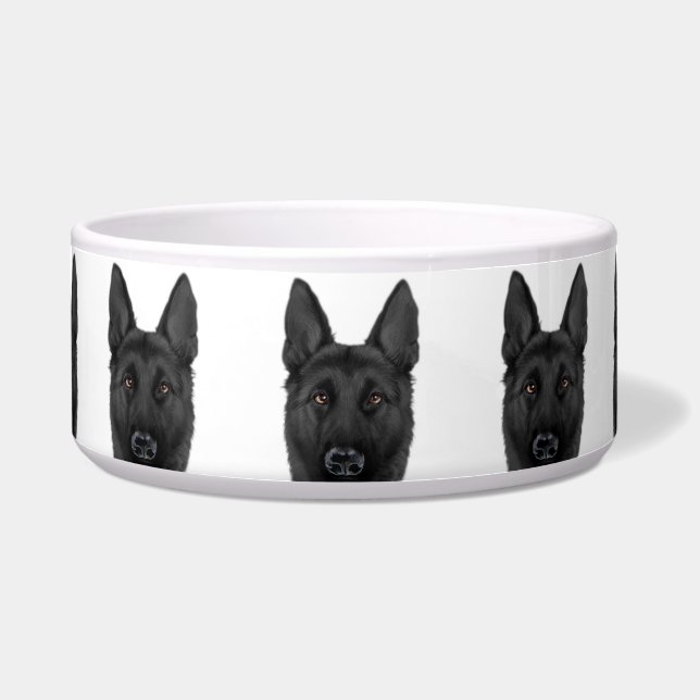 Écuelle berger allemand Nourriture de chien en céramique n (Devant)