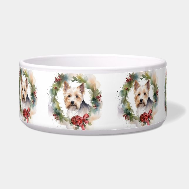 Écuelle Biewer Terrier Noël Wreath Festive Pup (Devant)