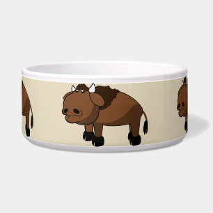 Écuelle bison caricature chat bol de nourriture