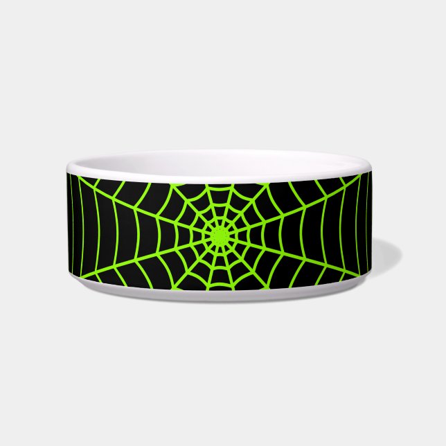 Écuelle Black neon vert toile d'araignée Halloween motif (Devant)