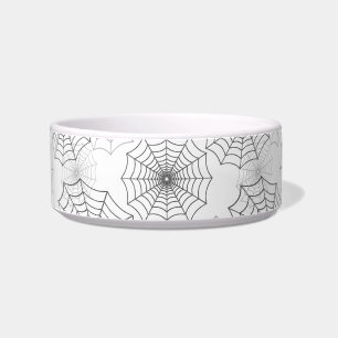 Écuelle Black Spider Web Cobweb Motif de soie sur le blanc