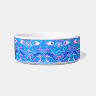 Écuelle Bleu Abstrait céramique Personnalisable Pet Bowl