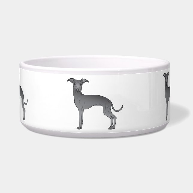 Écuelle Bleu Couleur Italien Greyhound Cute Dogs de dessin (Devant)