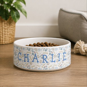 Écuelle Bleu et crème Neutre Nom de ton céramique Pet Bowl