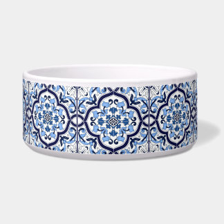 Écuelle  Bleu Floral Méditerranéen Carrelage Sicilien Pet 