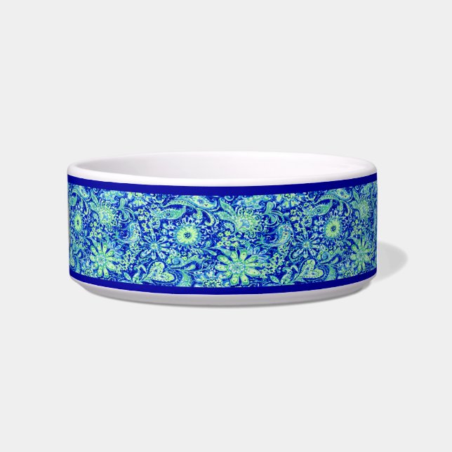Écuelle Bleu floral personnalisé poêle (Droite)