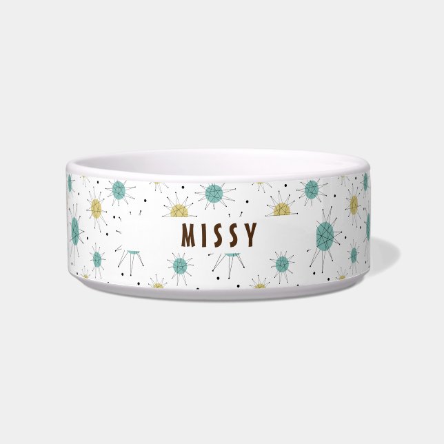 Écuelle Bleu Jaune Franciscan Starburst Milieu du Siècle (Devant)