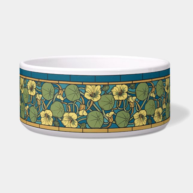 Écuelle Bleu jaune Nasturtium Fleur Nouveau Motif (Devant)