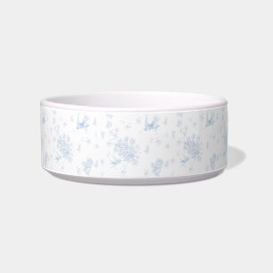 Écuelle Bleu Oiseau et Rose Pet Bowl