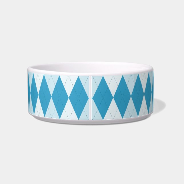 Écuelle Bleu paon Argyle petite forme de diamant (Dos)