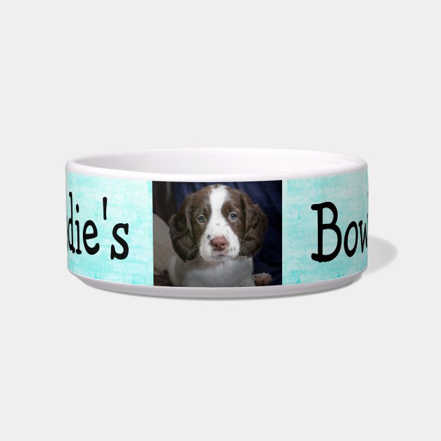 Écuelle Bleu personnalisé d'Aqua de cuvette de chien de (Devant)