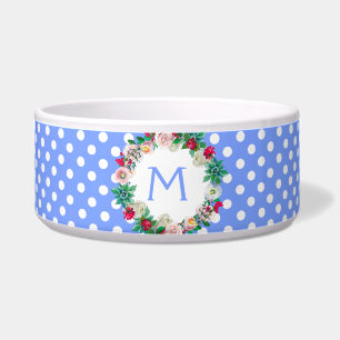 Écuelle Bleu Royal et Points Blancs avec Monogramme pour A
