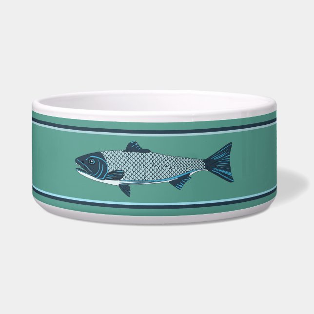 Écuelle Blue Folk Art Trout/Saumon (Devant)