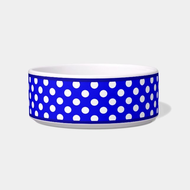 Écuelle Blue Polka Dot Motif Petit bol de chien en céramiq (Droite)