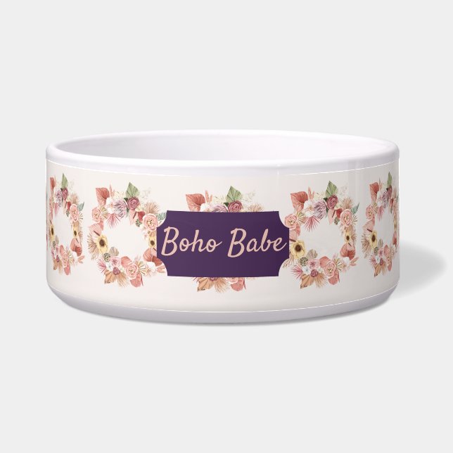 Écuelle Bohème Floral Wreath Ivory Pet Bowl (Devant)