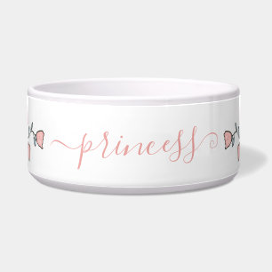 Écuelle Boho floral rose pâle Nom personnalisé Animal
