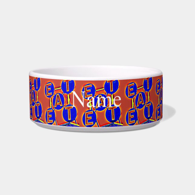 Écuelle bol à animal bleu/rouge (Devant)