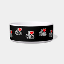 Bol à eau ou plat à nourriture pour chats J'adore 