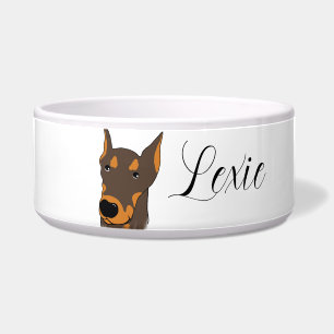 Écuelle Bol à nourriture en céramique de Doberman Pinscher